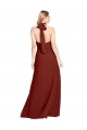 Sleeveless Burgundy Open Back A-Line Halter Neck Prom Dress / Bridesmaid Dress Lincoln