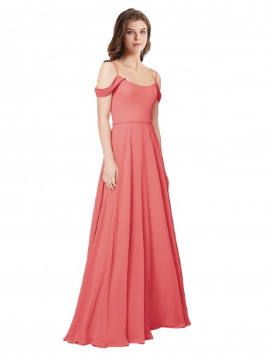 Sleeveless Desert Rose Low Back A-Line Off the Shoulder Bridesmaid Dress Lincoln