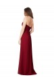Sleeveless Burgundy Open Back A-Line Sweetheart Bridesmaid Dress Lincoln