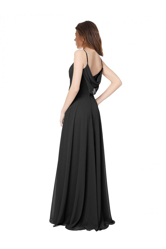 Sleeveless Black Open Back A-Line Sweetheart Formal Dress / Bridesmaid Dress Lincoln