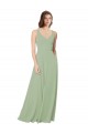 Sleeveless Smoke Green Open Back A-Line Sweetheart Formal Dress / Bridesmaid Dress Lincoln