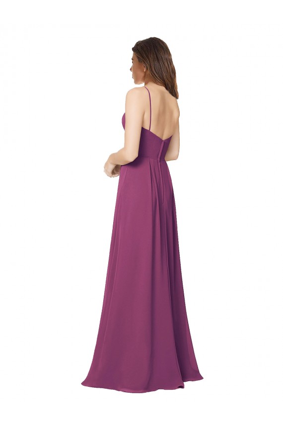 Sleeveless Wild Berry Open Back A-Line Strapless Bridesmaid Dress Lincoln