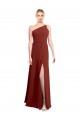 Sleeveless Burgundy A-Line One Shoulder Formal Dress / Bridesmaid Dress Lincoln