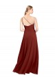 Sleeveless Burgundy A-Line One Shoulder Formal Dress / Bridesmaid Dress Lincoln