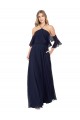 Flutter Sleeves Dark Navy A-Line Halter Neck Formal Dress / Bridesmaid Dress Lincoln