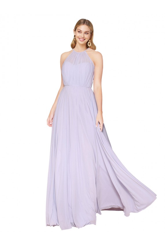 Sleeveless Lilac A-Line Halter Neck Formal Evening Gown / Prom Dress / Bridesmaid Dress Lincoln