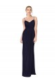 Sleeveless Dark Navy V-Back Mermaid Spaghetti Straps Bridesmaid Dress / Formal Dress Lincoln