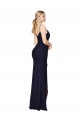 Sleeveless Dark Navy V-Back Mermaid Spaghetti Straps Bridesmaid Dress / Formal Dress Lincoln