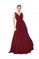 Sleeveless Burgundy V-Back A-Line V-Neck Formal Dress / Bridesmaid Dress Lincoln