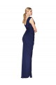 Sleeveless Dark Navy V-Back Mermaid V-Neck Formal Evening Gown / Prom Dress / Bridesmaid Dress Lincoln