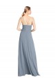Sleeveless Dusty Blue Open Back A-Line Off the Shoulder Bridesmaid Gowns Lincoln