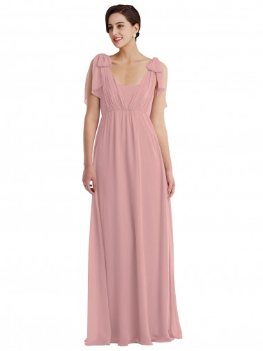 Sleeveless Dusty Pink A-Line Halter Neck Semi Formal Evening Dress / Bridesmaid Dress Lincoln