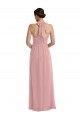 Sleeveless Dusty Pink A-Line Halter Neck Semi Formal Evening Dress / Bridesmaid Dress Lincoln