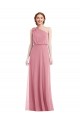 Sleeveless Skin Pink A-Line One Shoulder Semi Formal Evening Dress / Bridesmaid Dress Lincoln