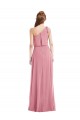 Sleeveless Skin Pink A-Line One Shoulder Semi Formal Evening Dress / Bridesmaid Dress Lincoln