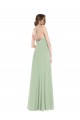 Sleeveless Sage Criss Cross Back A-Line Scoop Neck Semi Formal Evening Dress / Bridesmaid Dress Lincoln