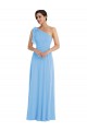 Sleeveless Periwinkle Trumpet One Shoulder Semi Formal Evening Dress / Bridesmaid Dress Lincoln