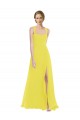 Sleeveless Yellow A-Line Spaghetti Straps Semi Formal Evening Dress / Bridesmaid Dress Lincoln