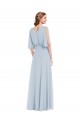 Half Sleeves Sea Glass A-Line V-Neck Evening Gown / Bridesmaid Dress Lincoln