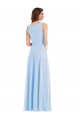 Sleeveless Light Sky Blue A-Line V-Neck Semi Formal Evening Dress / Bridesmaid Dress Lincoln