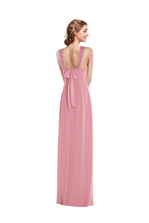 Sleeveless Skin Pink Open Back A-Line Halter Neck Semi Formal Evening Dress / Bridesmaid Dress Lincoln
