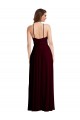 Sleeveless Burgundy Gold Low Back A-Line Spaghetti Straps Semi Formal Evening Dress / Bridesmaid Dress Lincoln