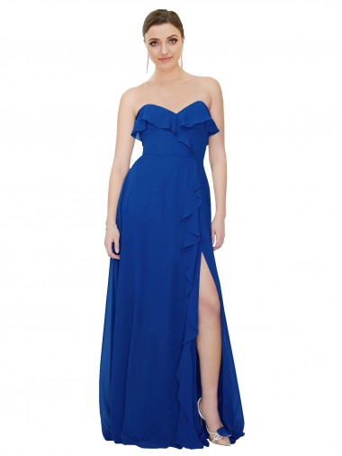 Sleeveless Royal Blue A-Line Sweetheart Bridesmaid Dress Lincoln