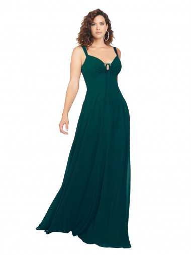 Sleeveless Hunter Low Back A-Line V-Neck Bridesmaid Dress Lincoln