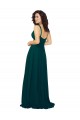 Sleeveless Hunter Low Back A-Line V-Neck Bridesmaid Dress Lincoln
