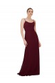 Sleeveless Burgundy Gold Keyhole Back A-Line Scoop Neck Bridesmaid Dress Lincoln