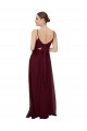Sleeveless Burgundy Gold Keyhole Back A-Line Scoop Neck Bridesmaid Dress Lincoln