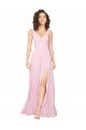 Sleeveless Barely Pink V-Back A-Line V-Neck Bridesmaid Dress Lincoln