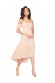 Cold Shoulder Ice Pink Low Back A-Line Square Neck High Low Bridesmaid Dress Lincoln