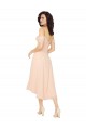 Cold Shoulder Ice Pink Low Back A-Line Square Neck High Low Bridesmaid Dress Lincoln