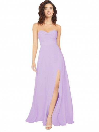 Sleeveless Lilac Low Back A-Line Sweetheart Bridesmaid Dress / Evening Dress Lincoln
