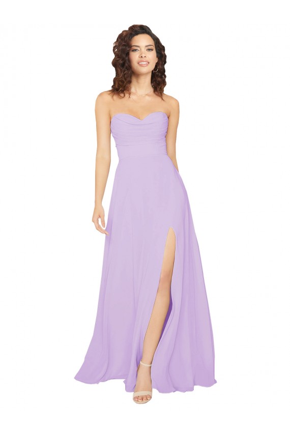 Sleeveless Lilac Low Back A-Line Sweetheart Bridesmaid Dress / Evening Dress Lincoln