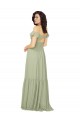 Cold Shoulder Saffron Keyhole Back A-Line V-Neck Bridesmaid Dress Lincoln