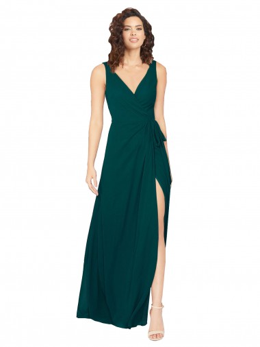 Sleeveless Hunter V-Back A-Line V-Neck Evening Gowns / Bridesmaid Dresses Lincoln