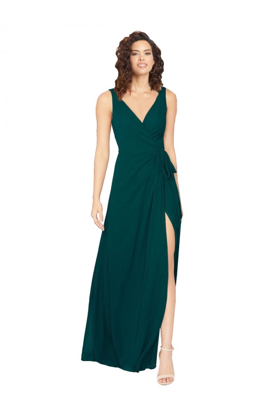 Sleeveless Hunter V-Back A-Line V-Neck Evening Gowns / Bridesmaid Dresses Lincoln