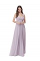 Sleeveless Pink Glow Low Back A-Line V-Neck Bridesmaid Dress Lincoln