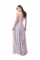 Sleeveless Pink Glow Low Back A-Line V-Neck Bridesmaid Dress Lincoln