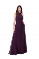 Sleeveless Grape Keyhole Back A-Line Halter Neck Bridesmaid Dress Lincoln