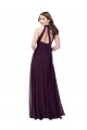 Sleeveless Grape Keyhole Back A-Line Halter Neck Bridesmaid Dress Lincoln