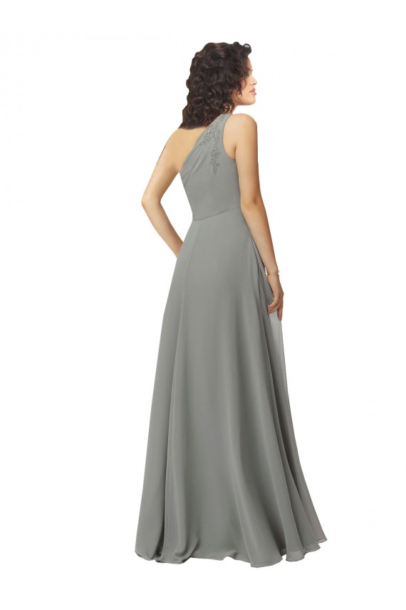 Sleeveless Wisteria A-Line One Shoulder Bridesmaid Dress Lincoln