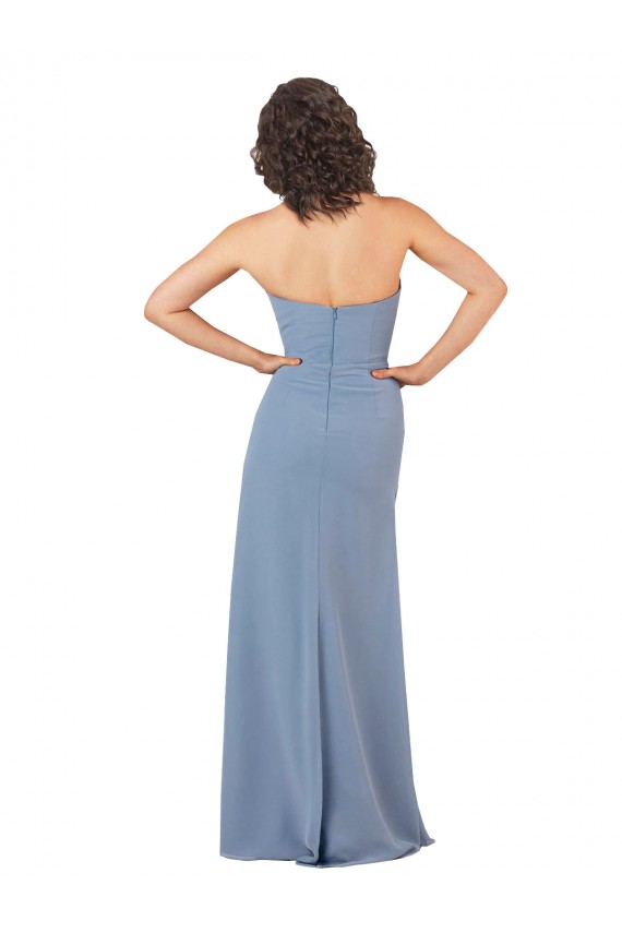 Sleeveless Burgundy Sheath Strapless Bridesmaid Dress Lincoln