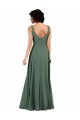 Sleeveless Sea Glass Low Back Column V-Neck Bridesmaid Dress Lincoln