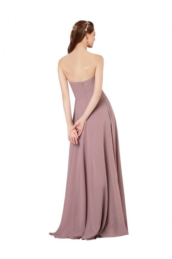 Sleeveless Grape Low Back A-Line Strapless Formal Dress / Bridesmaid Dress Lincoln
