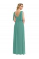 Sleeveless Icelandic Silver V-Back A-Line V-Neck Semi Formal Evening Dress / Bridesmaid Dress Lincoln
