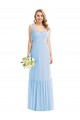 Sleeveless Light Sky Blue A-Line Spaghetti Straps Semi Formal Evening Dress / Bridesmaid Dress Lincoln