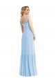 Sleeveless Light Sky Blue A-Line Spaghetti Straps Semi Formal Evening Dress / Bridesmaid Dress Lincoln